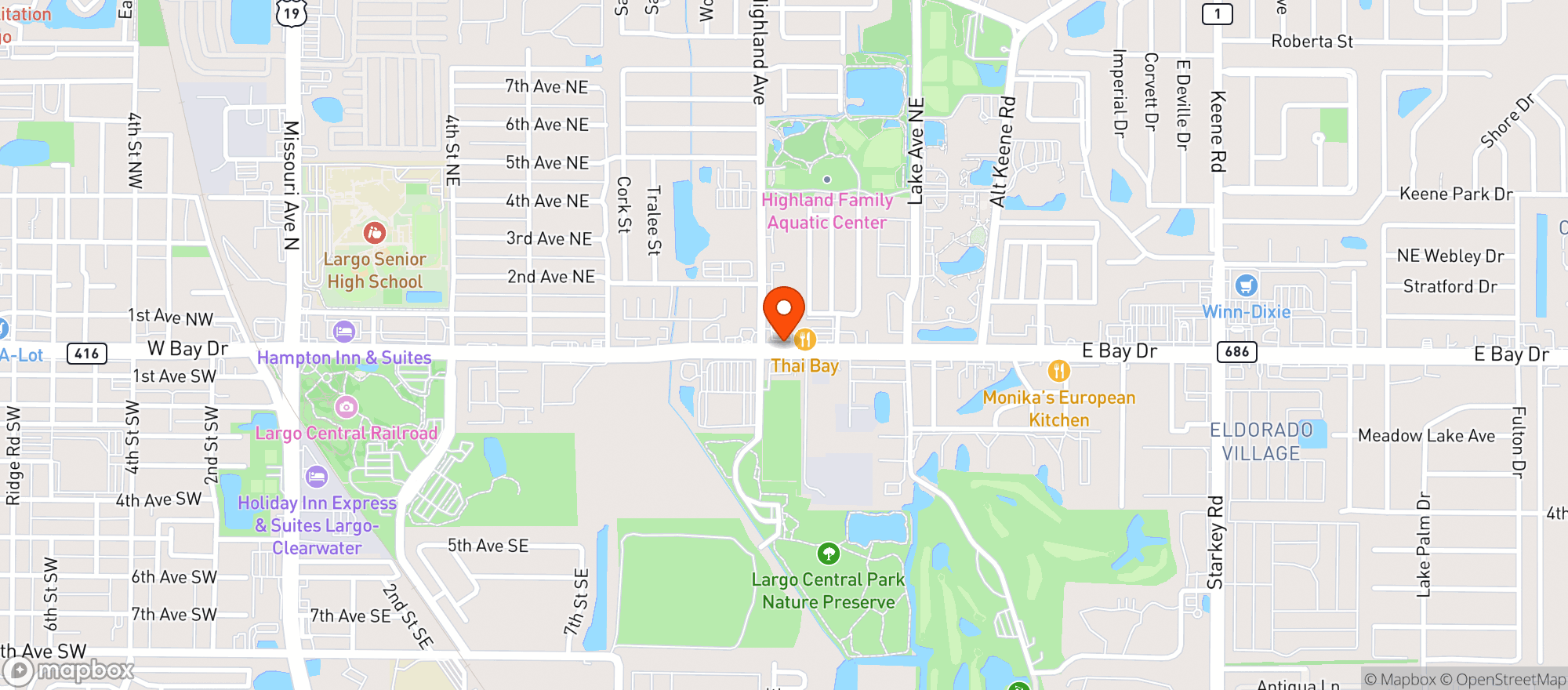 Map showing 7 Eleven