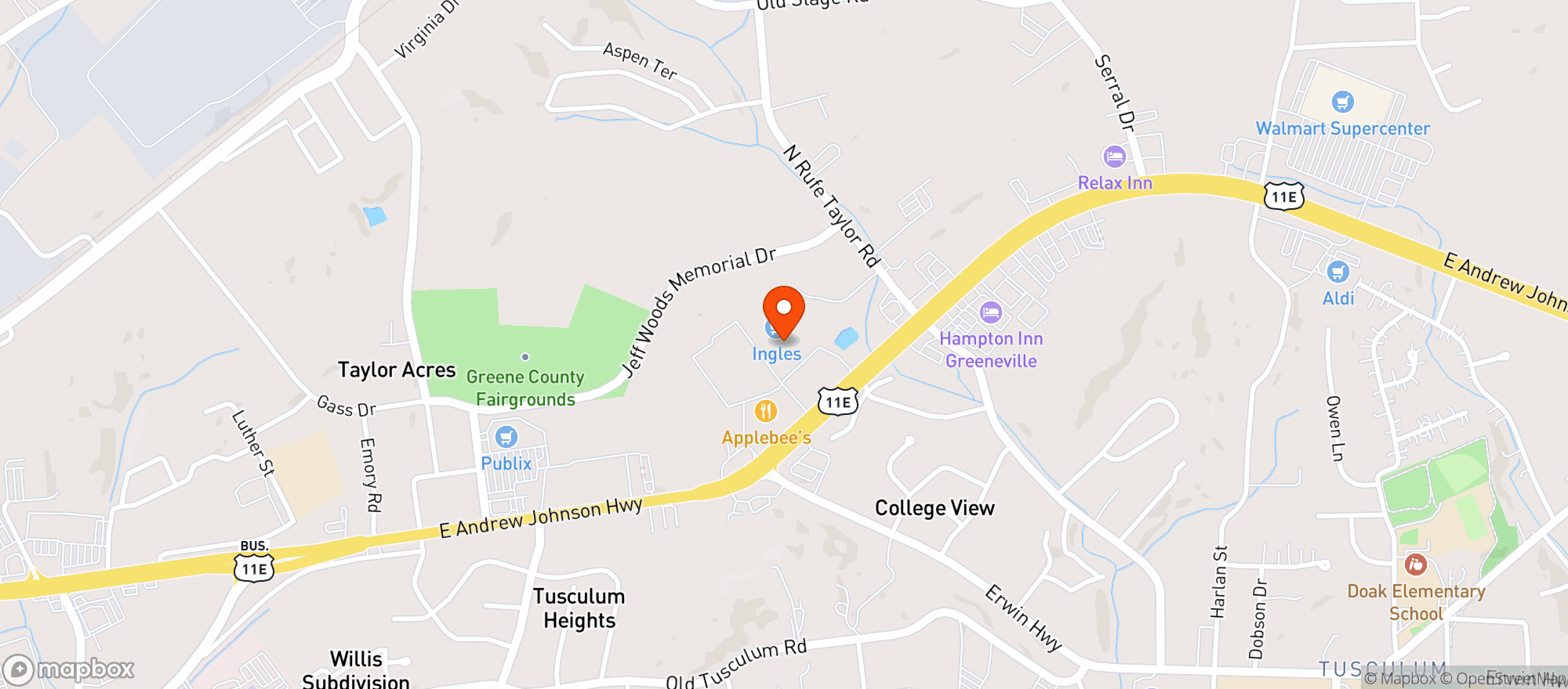 Map showing Ingles Market