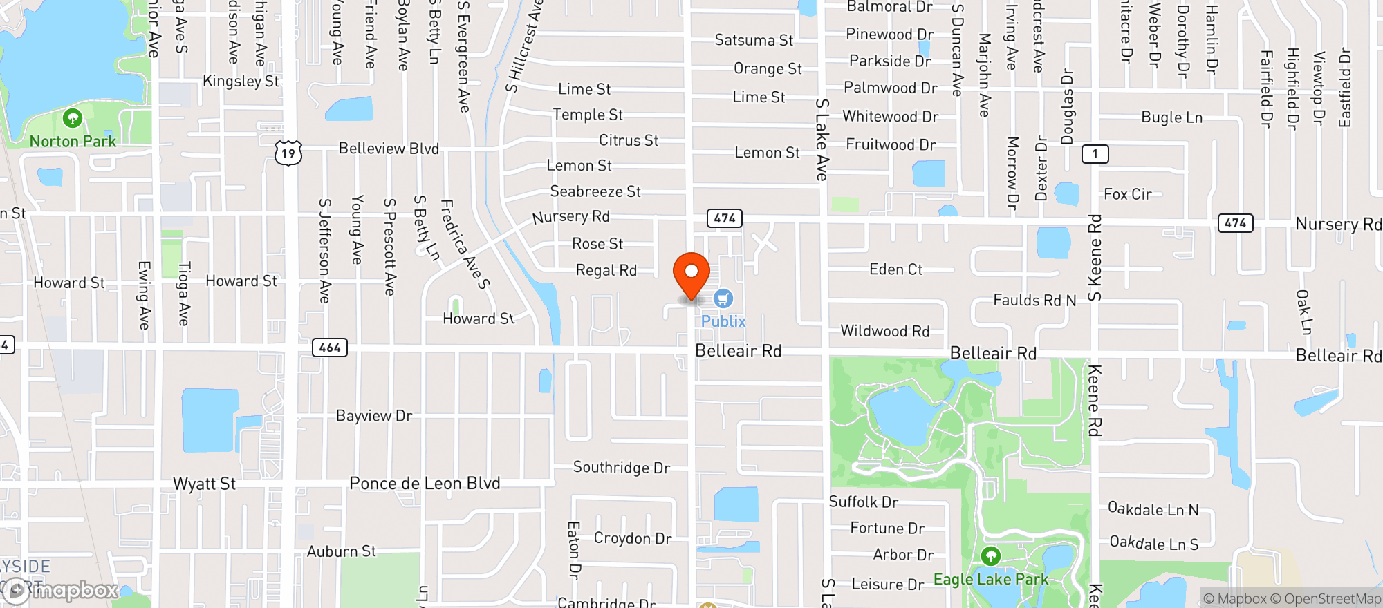 Map showing Publix Super Market