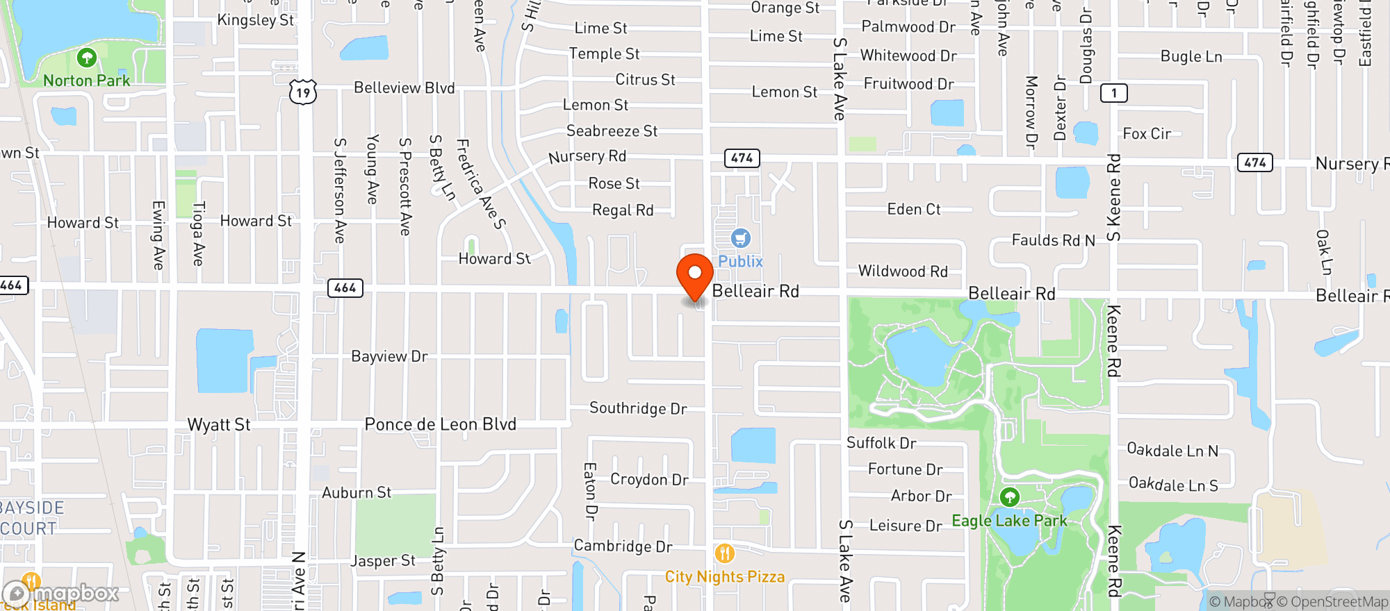 Map showing Highland Citgo