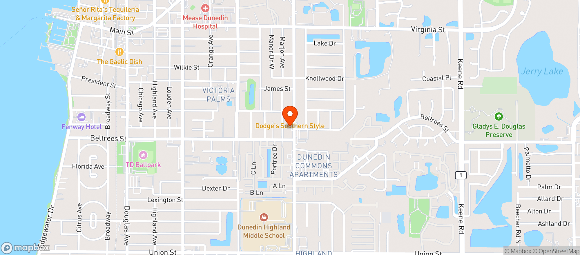 Map showing Fusion St Eatery Llc