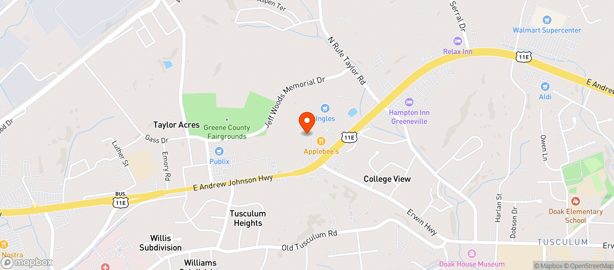 Map showing Food City