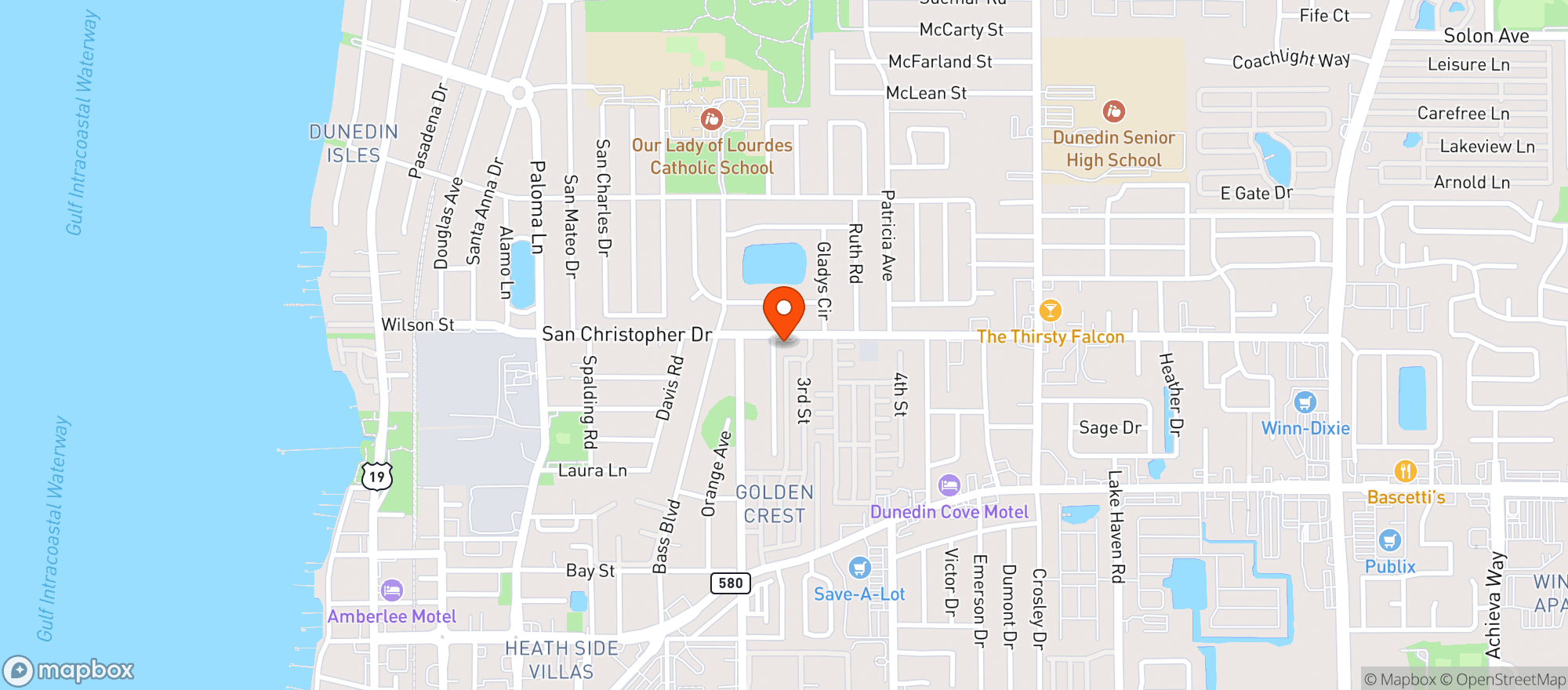 Map showing Blue Jay Grocery