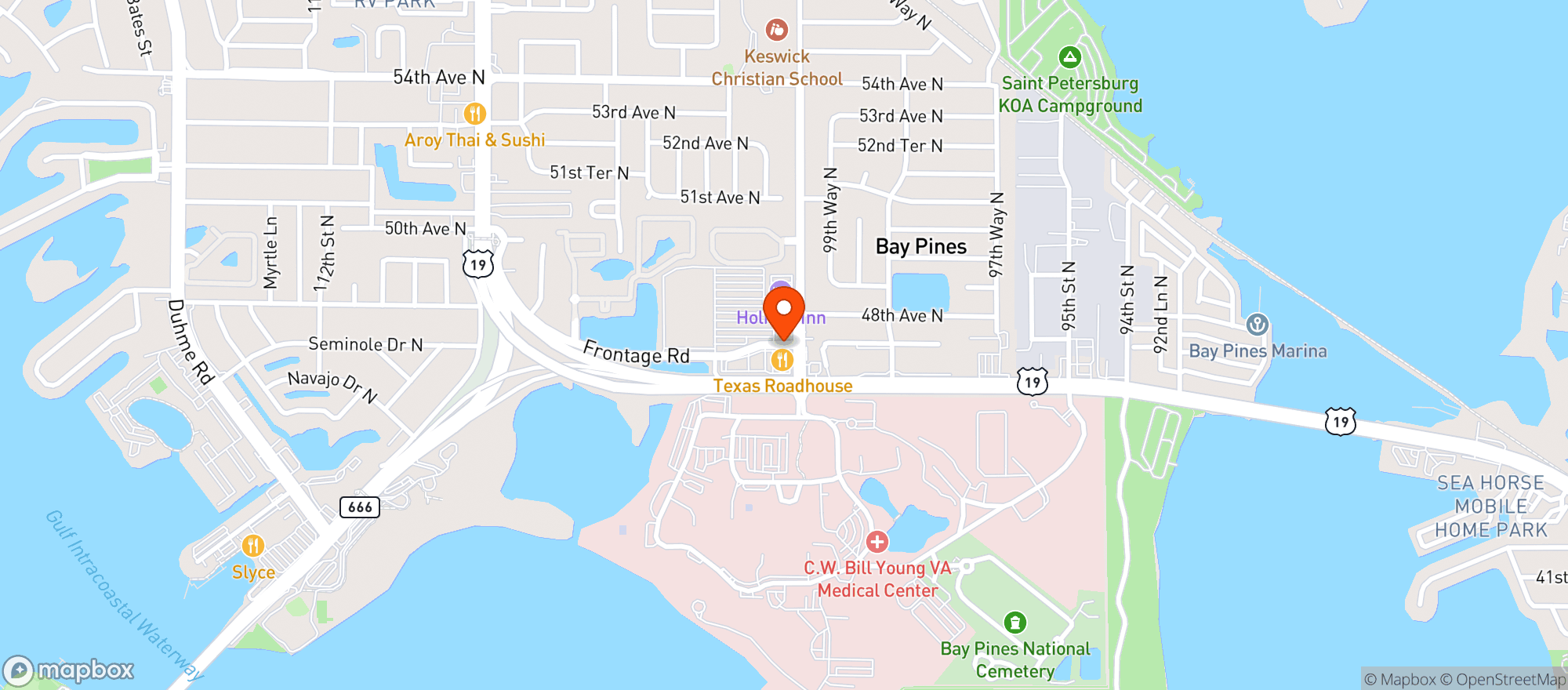 Map showing Texas Roadhouse