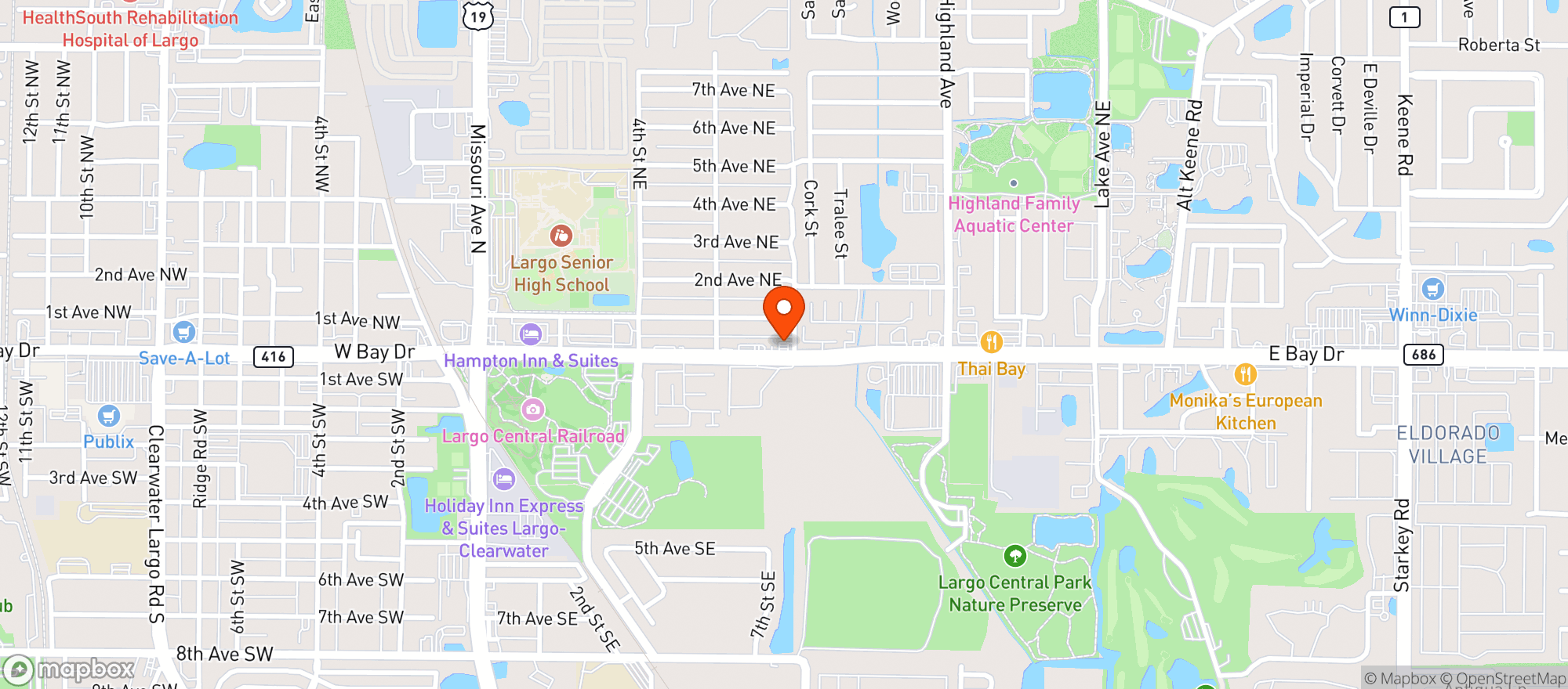 Map showing East Bay Chevron