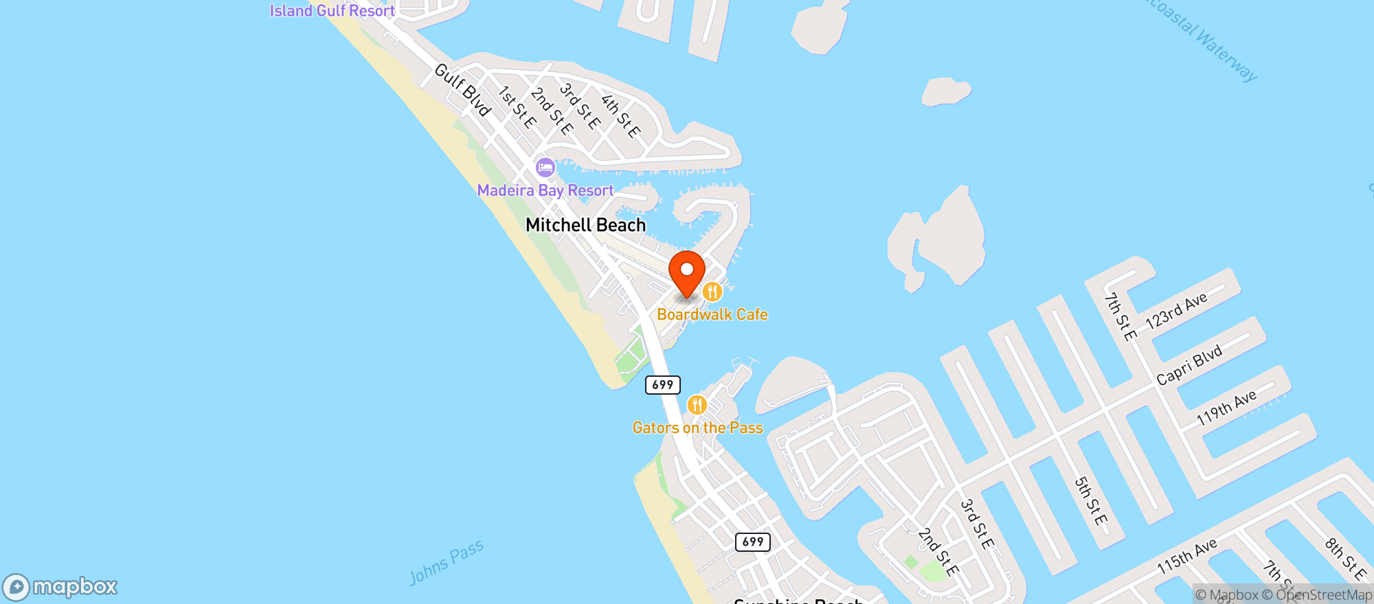 Map showing Delosas Pizza