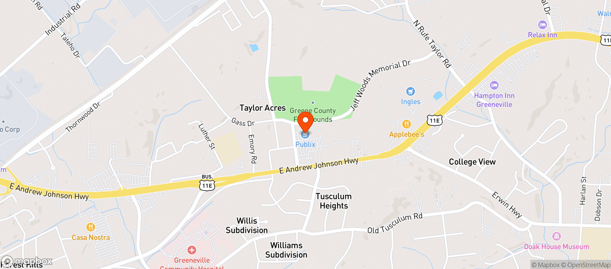 Map showing Publix