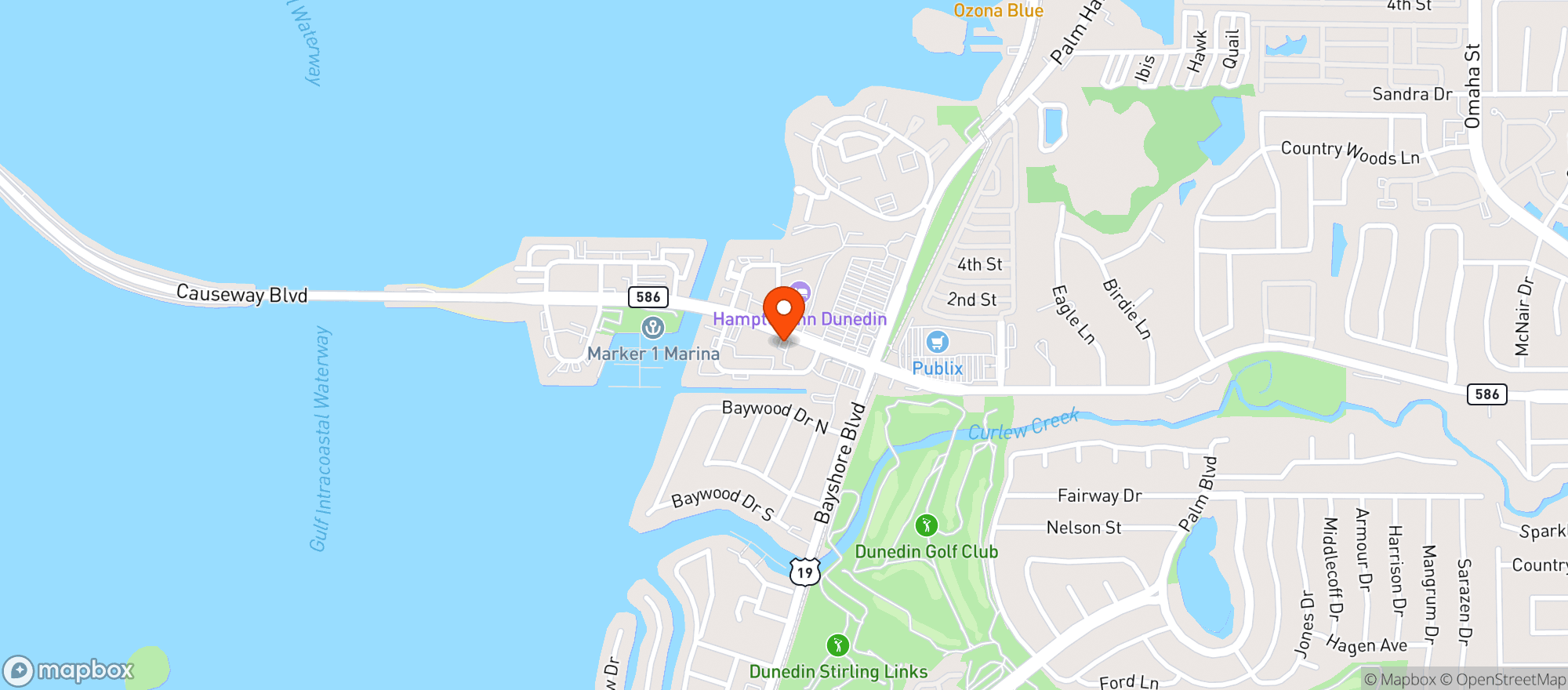 Map showing Dunedin Stone Crab Fest
