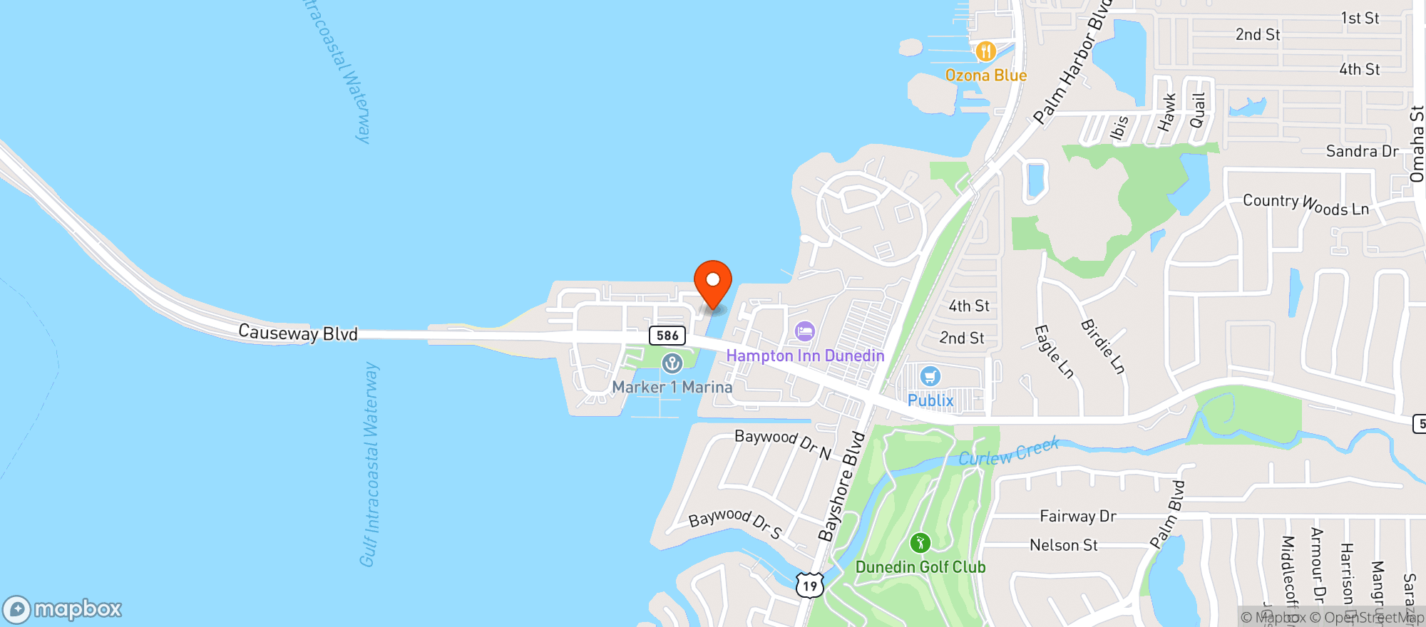 Map showing Captains Quarters