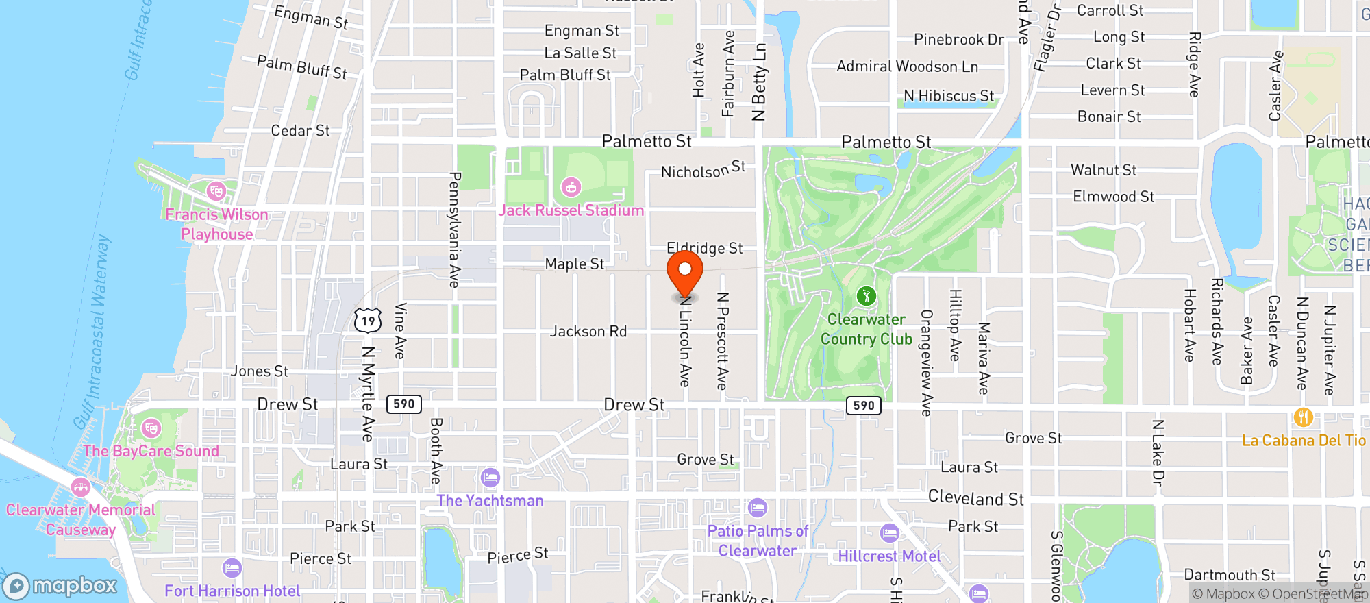 Map showing Amvets