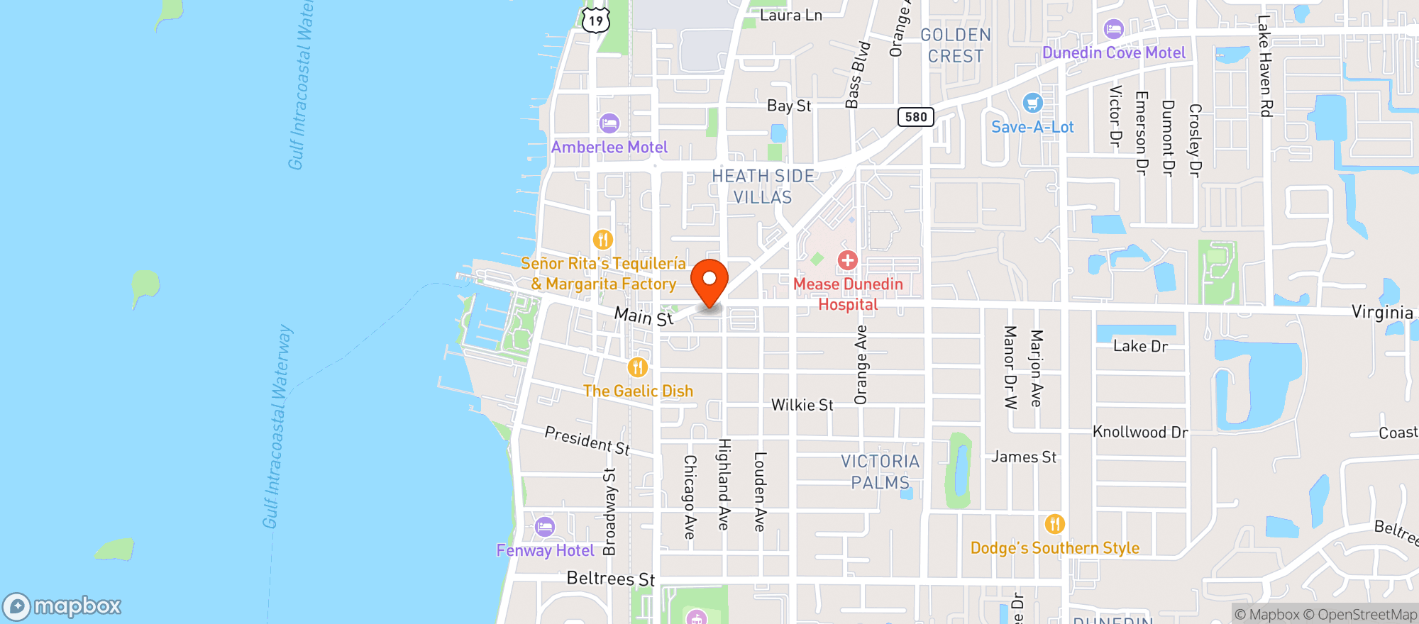Map showing Dunedin Smokehouse