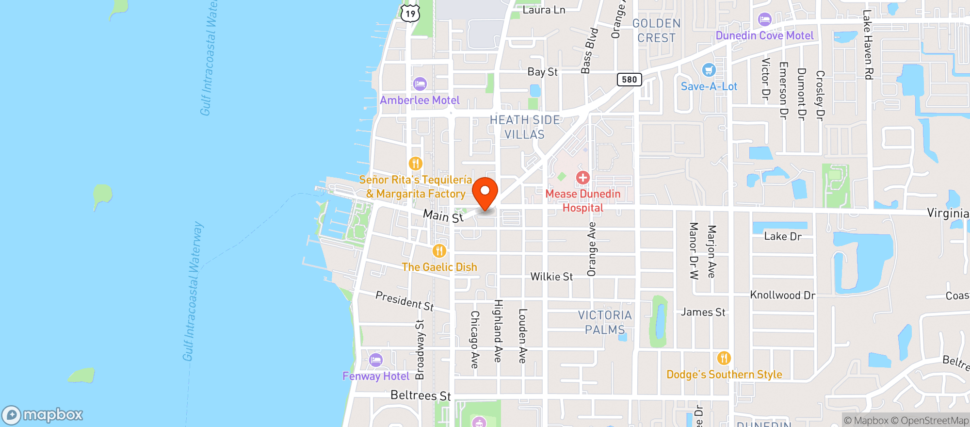 Map showing Flanagans Irish Pub