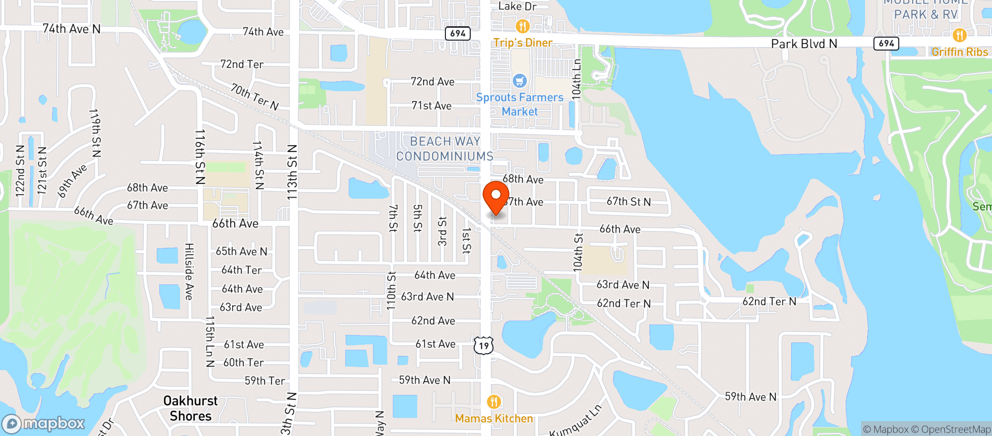 Map showing Chevron Quick Mart