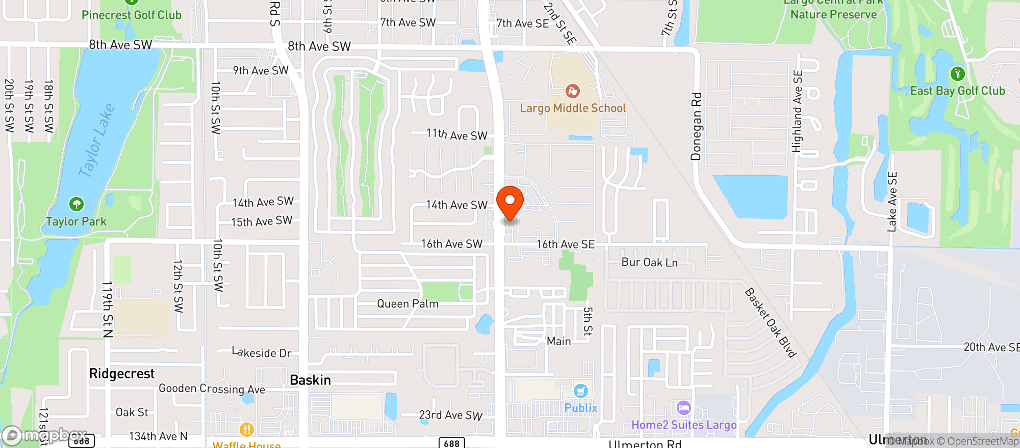 Map showing Largo Chevron