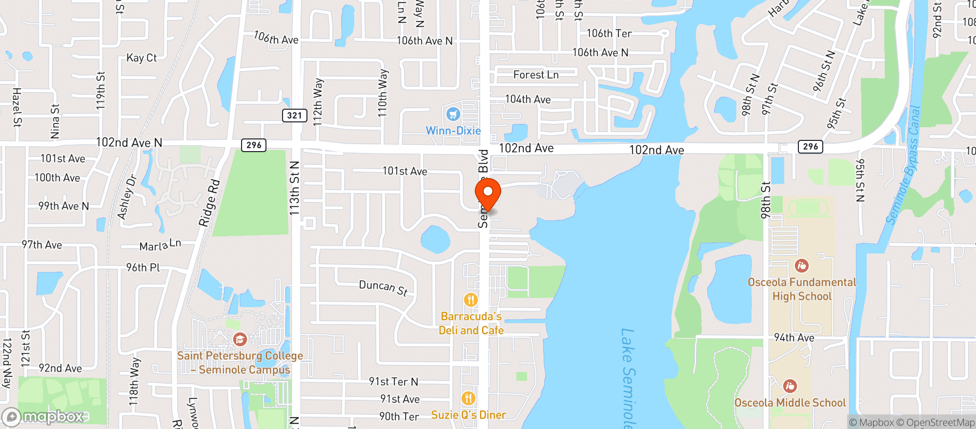 Map showing Dog & Parrot Beach Pub