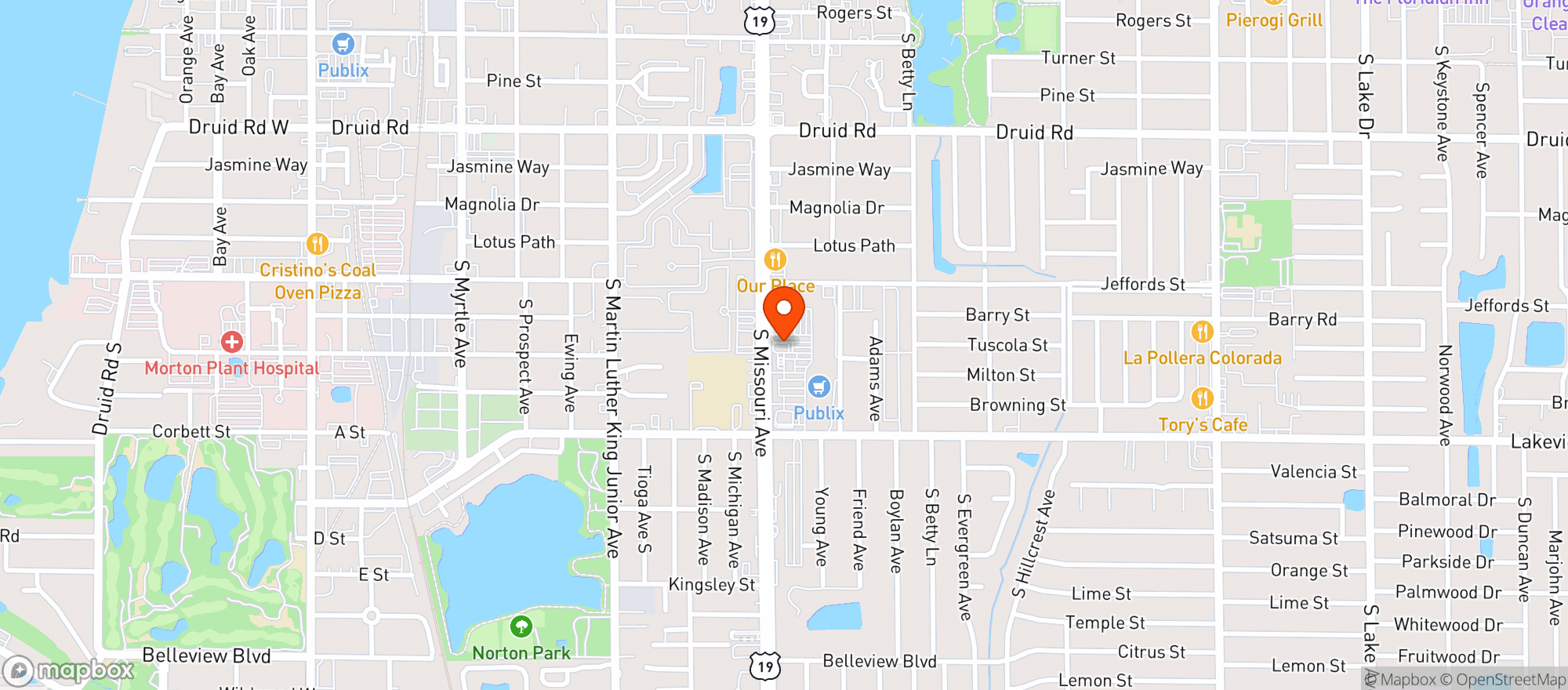 Map showing Publix Super Market