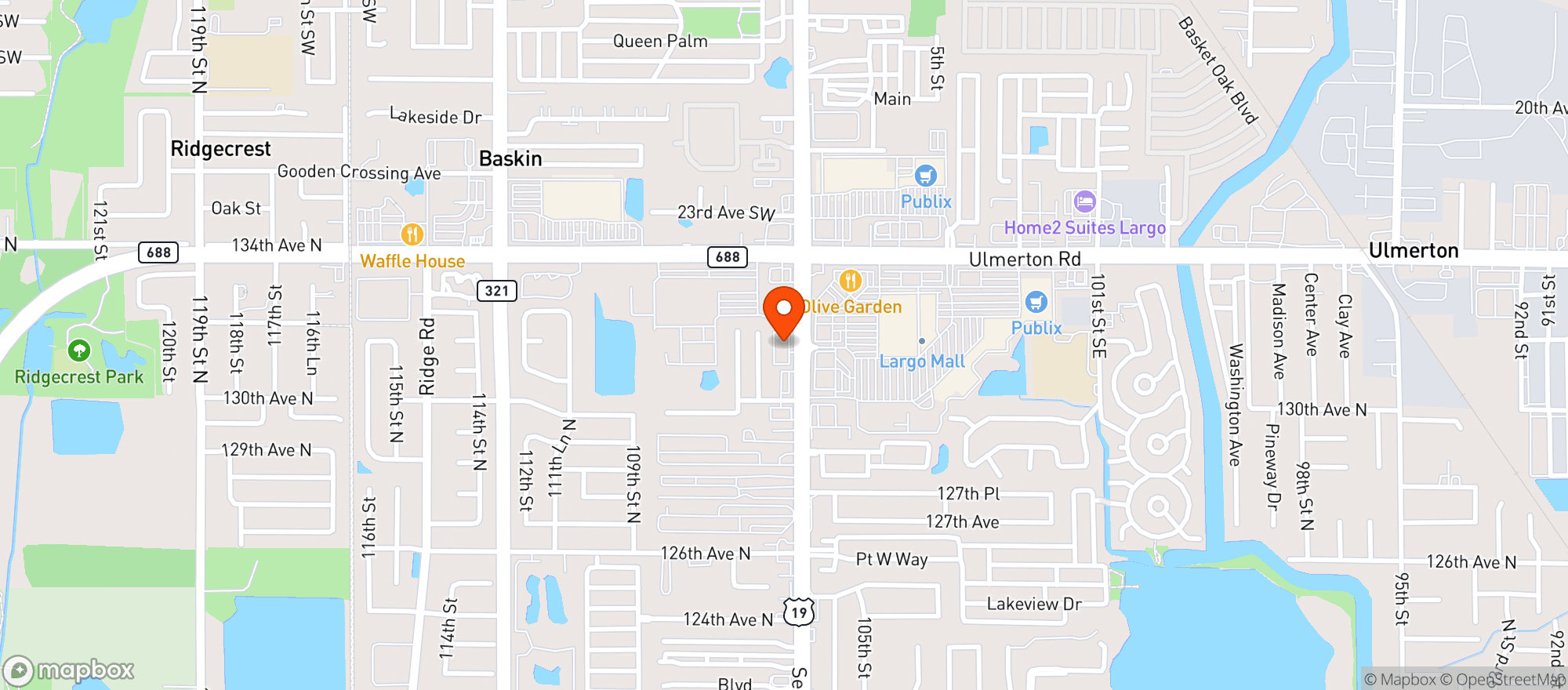 Map showing Vitamin Shoppe - Largo