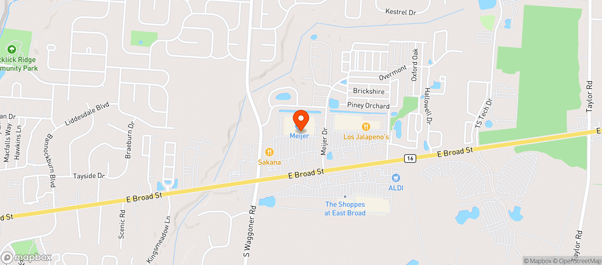 Map showing Meijer