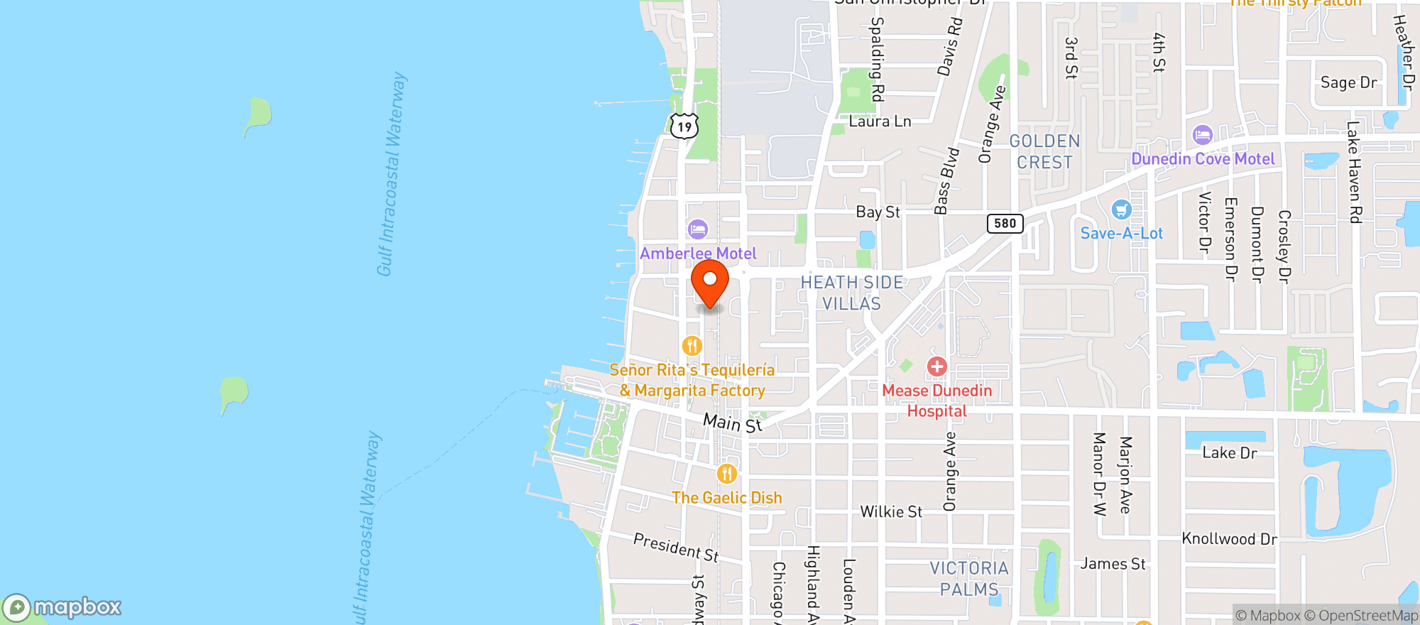 Map showing THE PATIO LOUNGE