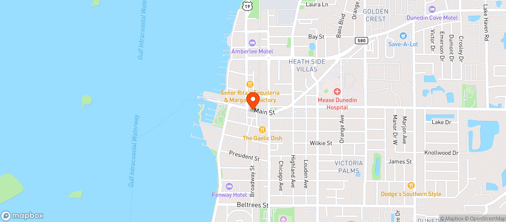 Map showing Blur Nightclub & Snowbar