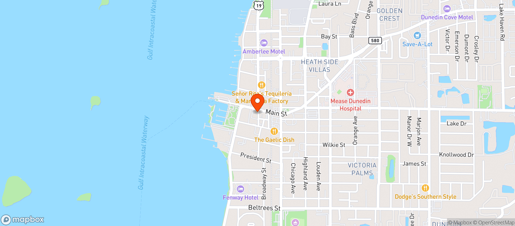 Map showing Rosie's Tavern