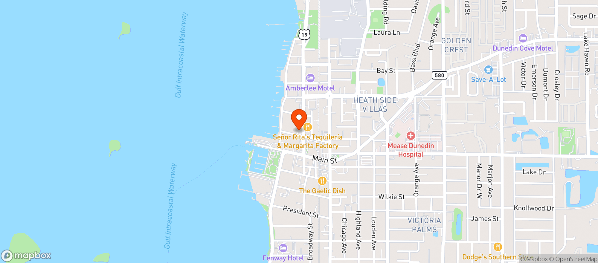 Map showing Hog Island Fish Camp