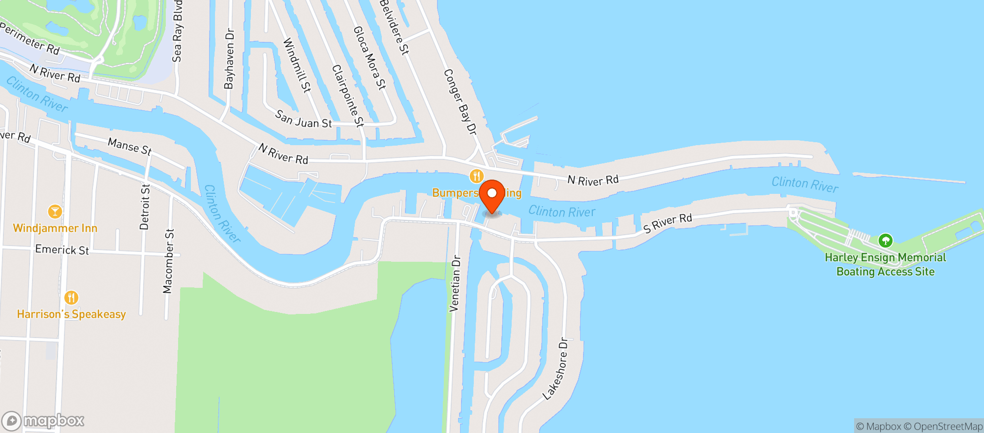 Map showing North Star Sail Club