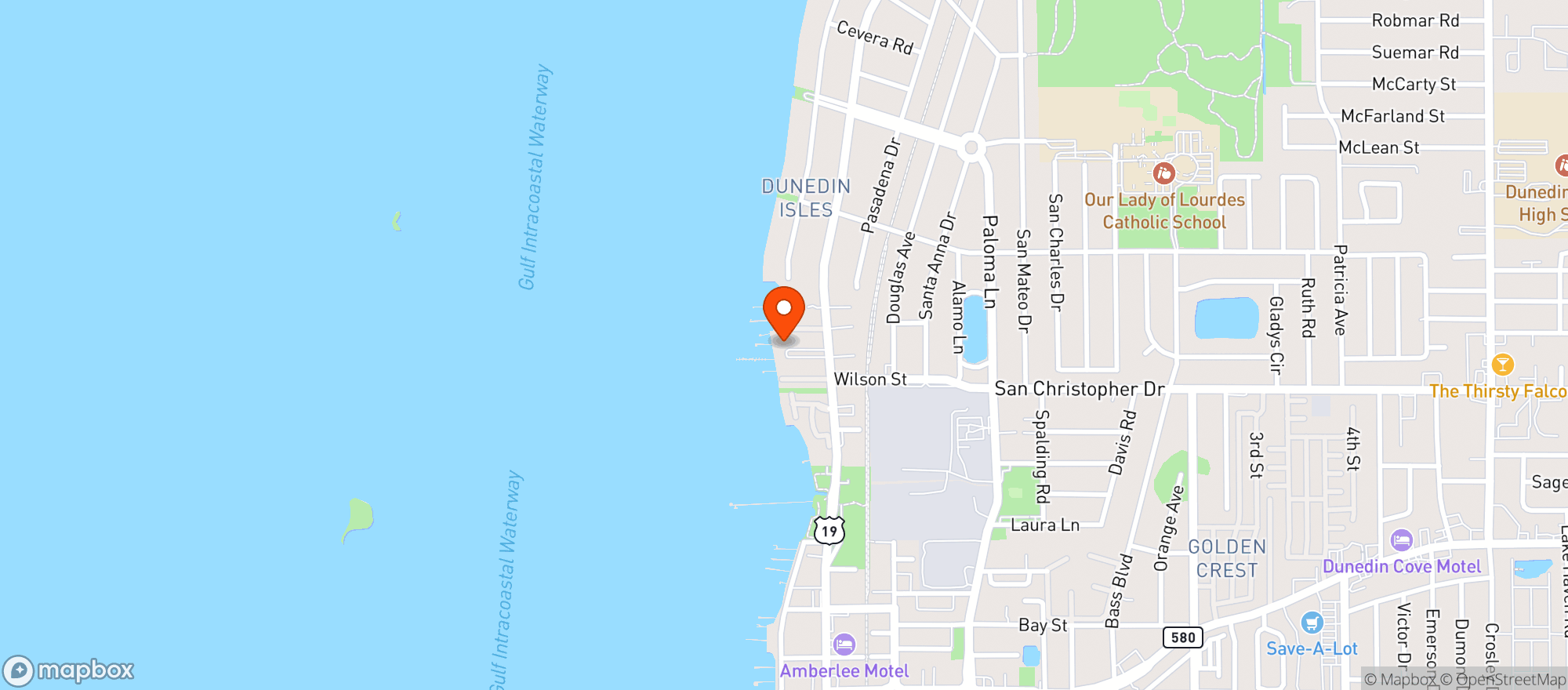 Map showing Marker 8/beso Del Sol