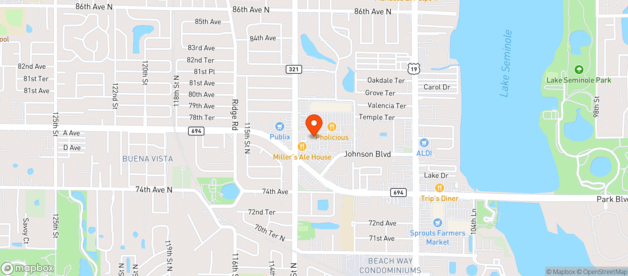 Map showing The Fresh Market