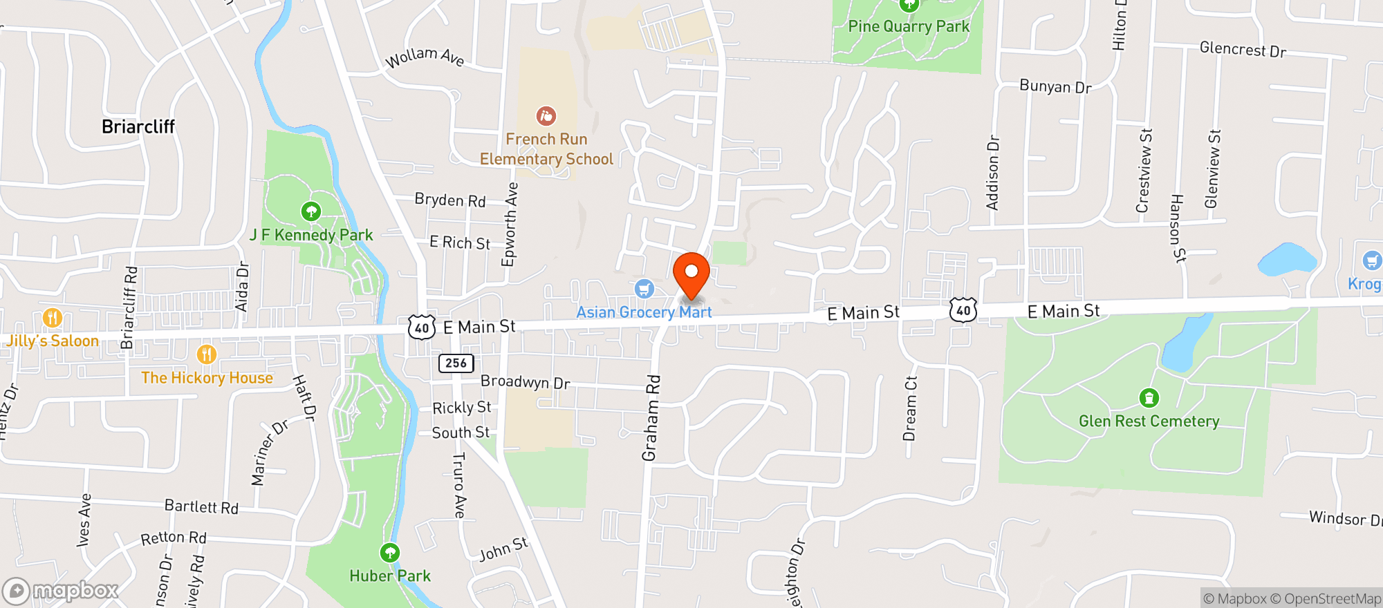 Map showing Main Street Food Mart