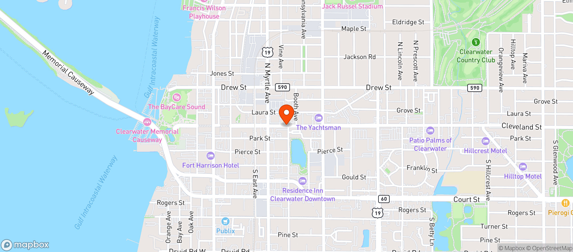 Map showing Pro Shop Pub