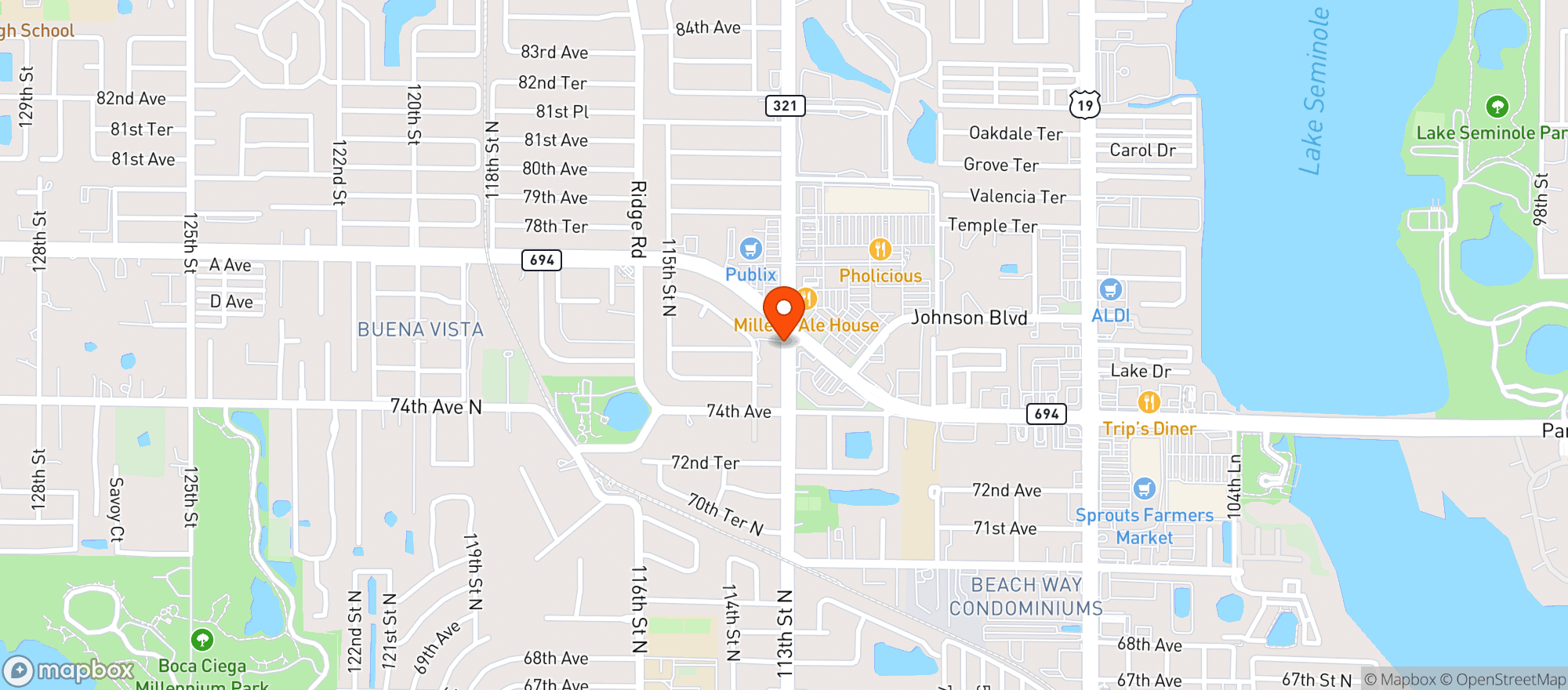 Map showing Studio Movie Grill