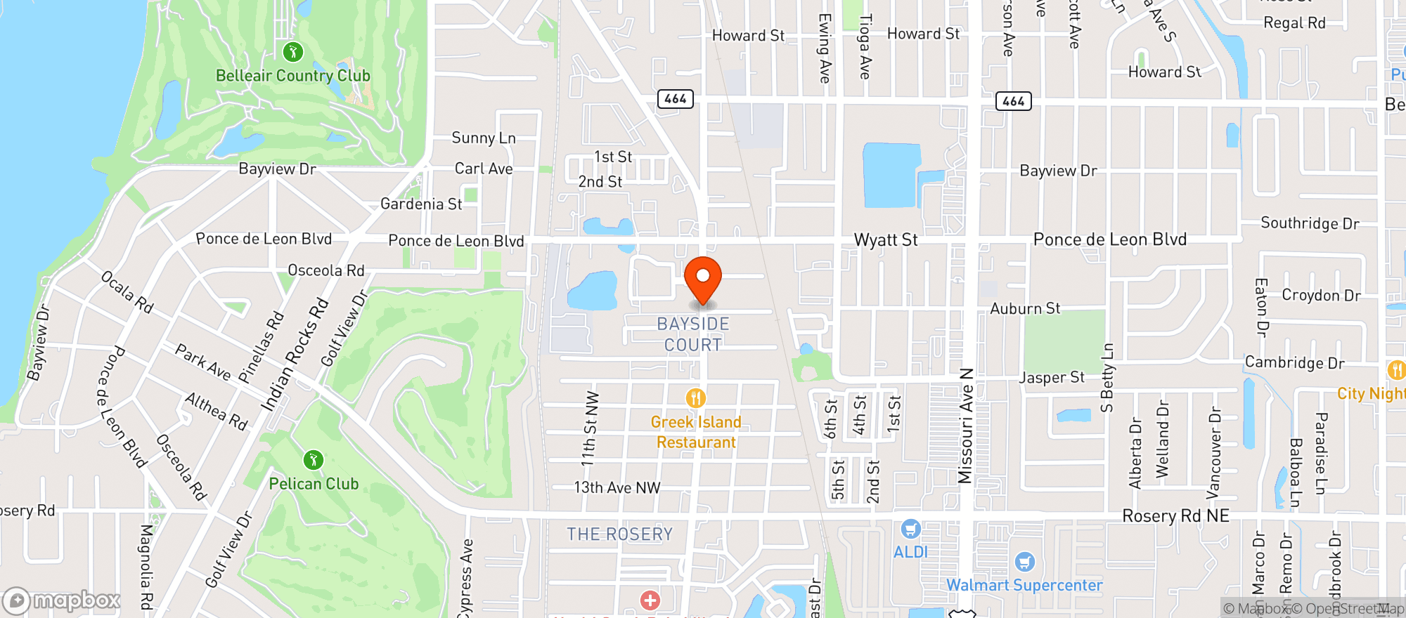 Map showing Verolas Pizzeria