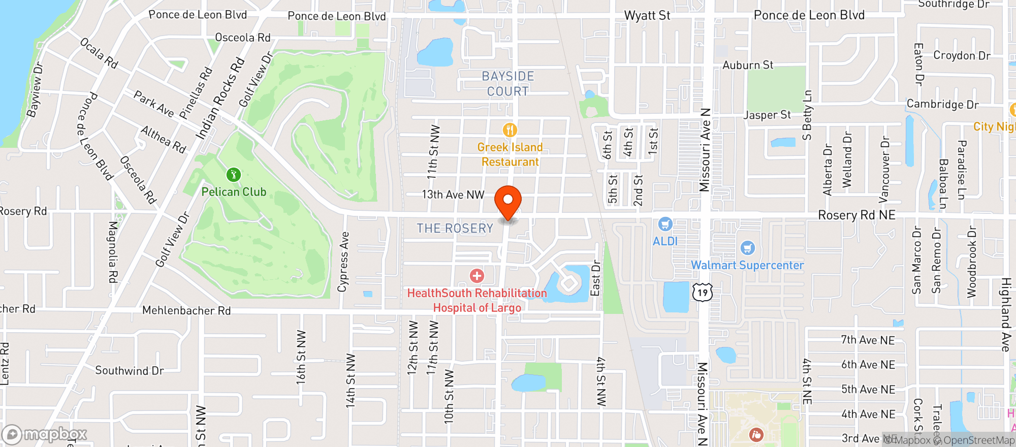 Map showing Untouchables Pasta & Pizza