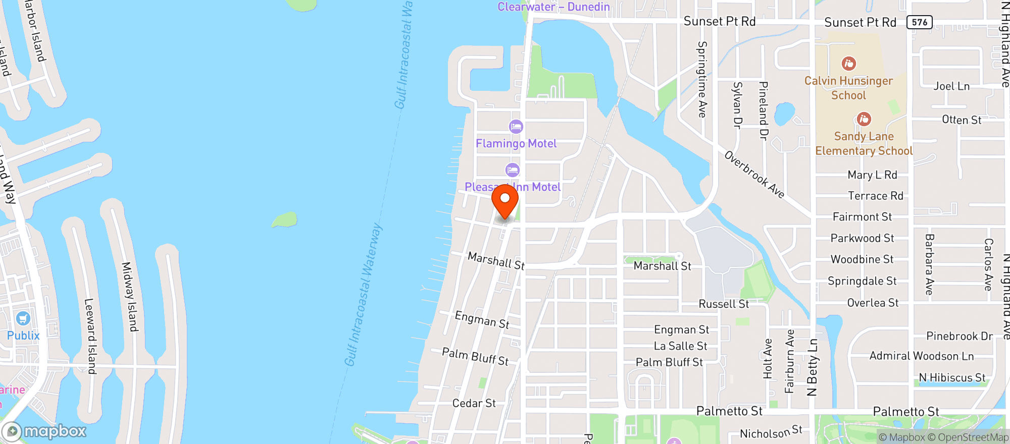 Map showing Clearwater Brewing Company