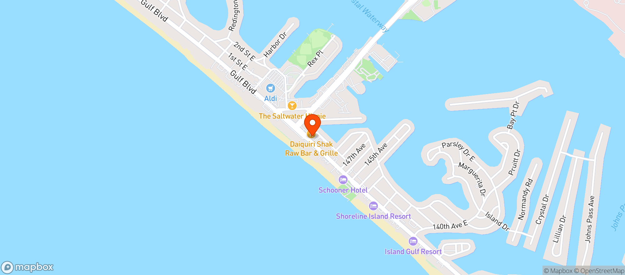 Map showing Lucky Lizard Tap House