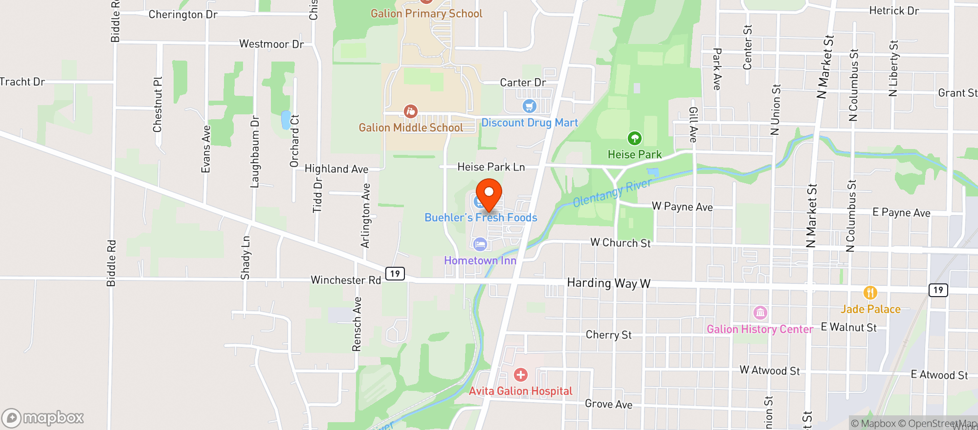 Map showing Buehlers Liquor Str Gln