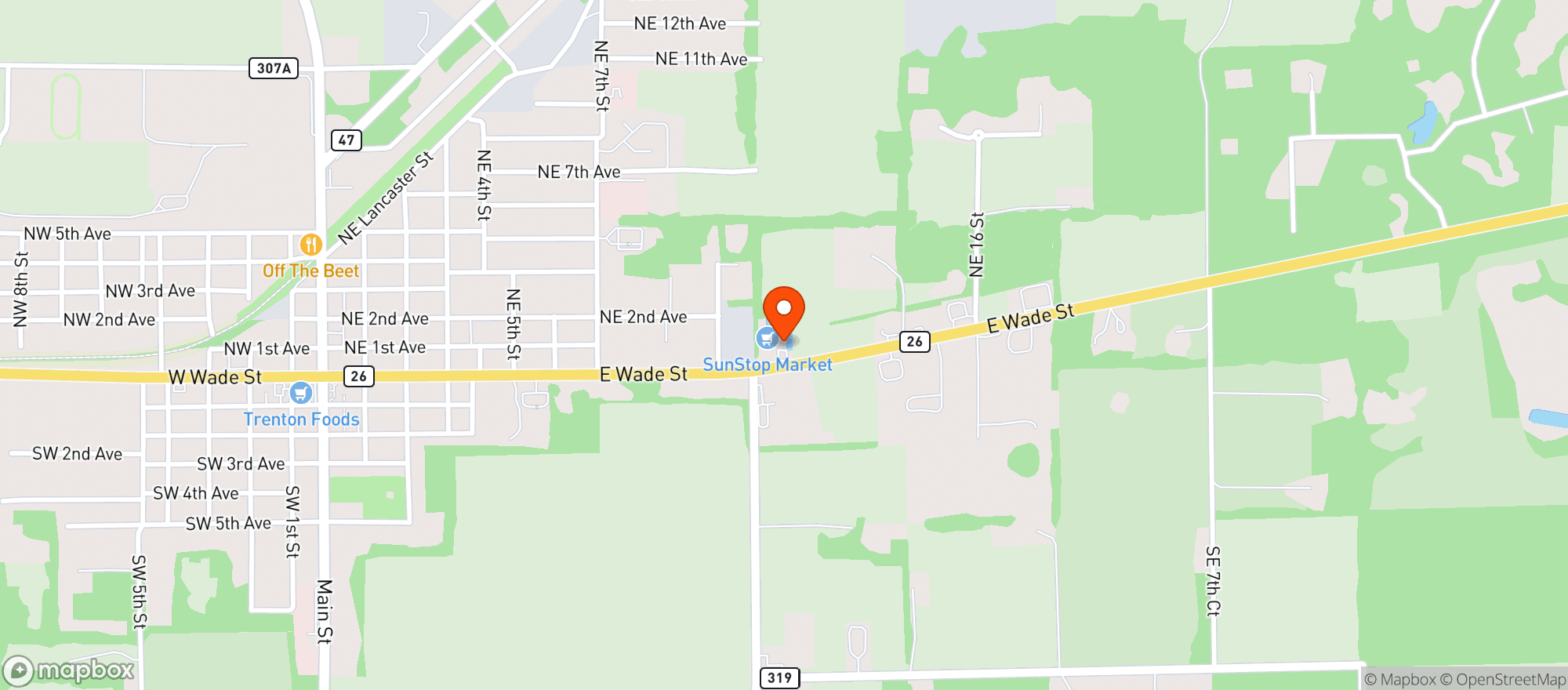 Map showing Sun Stop #355