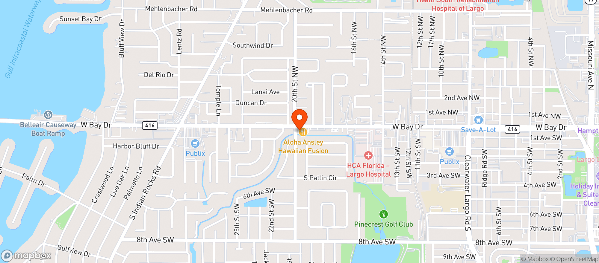 Map showing Aloha Ansley Hawaiian Fusion