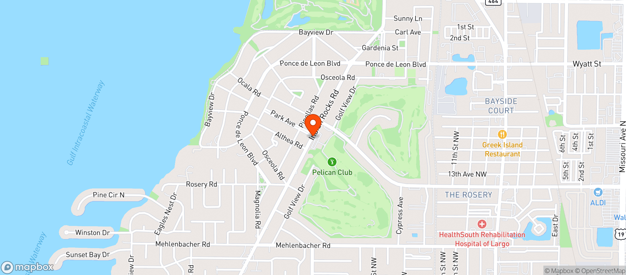 Map showing The Pelican Club