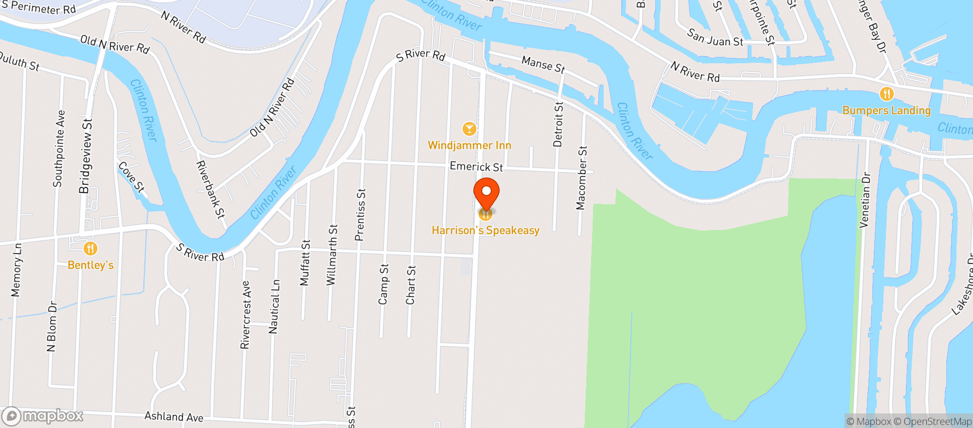 Map showing Harrison Speakeasy