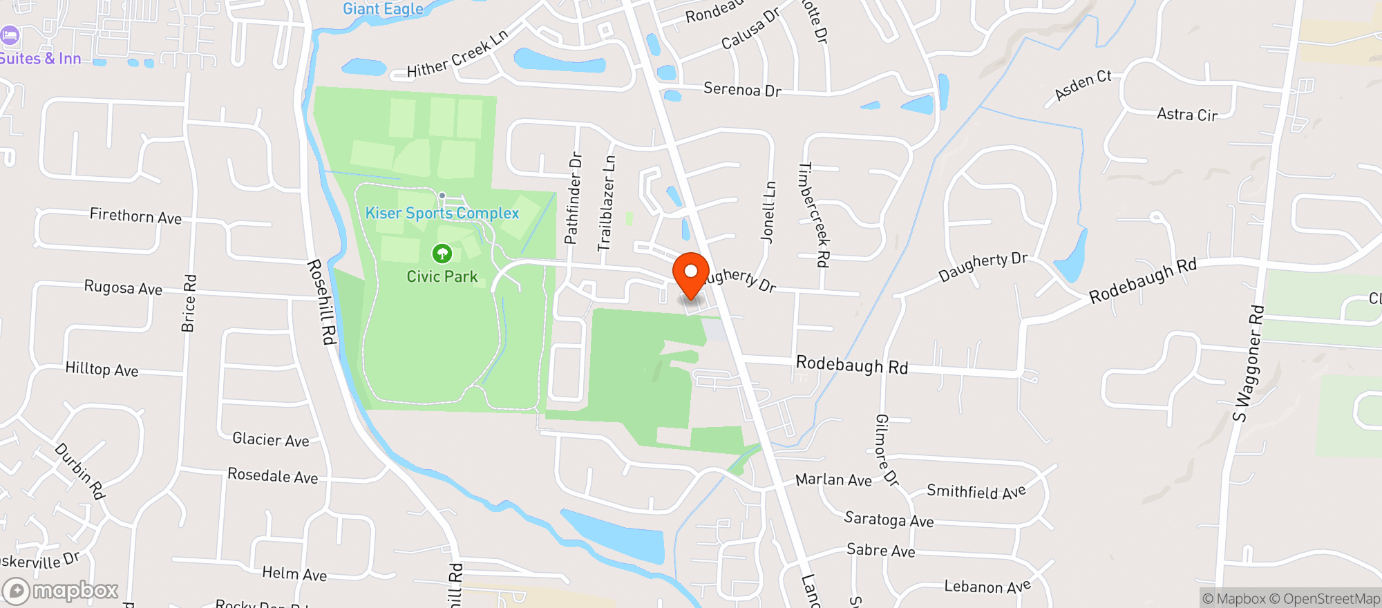 Map showing Ameristop Lancaster Ave