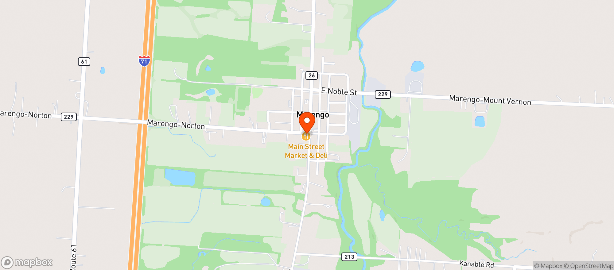Map showing Oasis Drive Thru