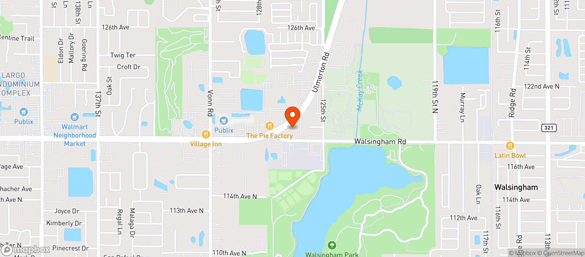 Map showing Vapor Road - Largo