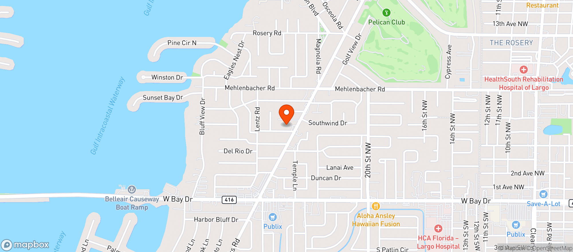 Map showing Belleair Cafe