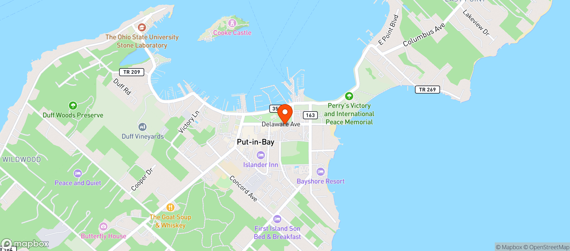 Map showing T&J S Smokehouse-Pib