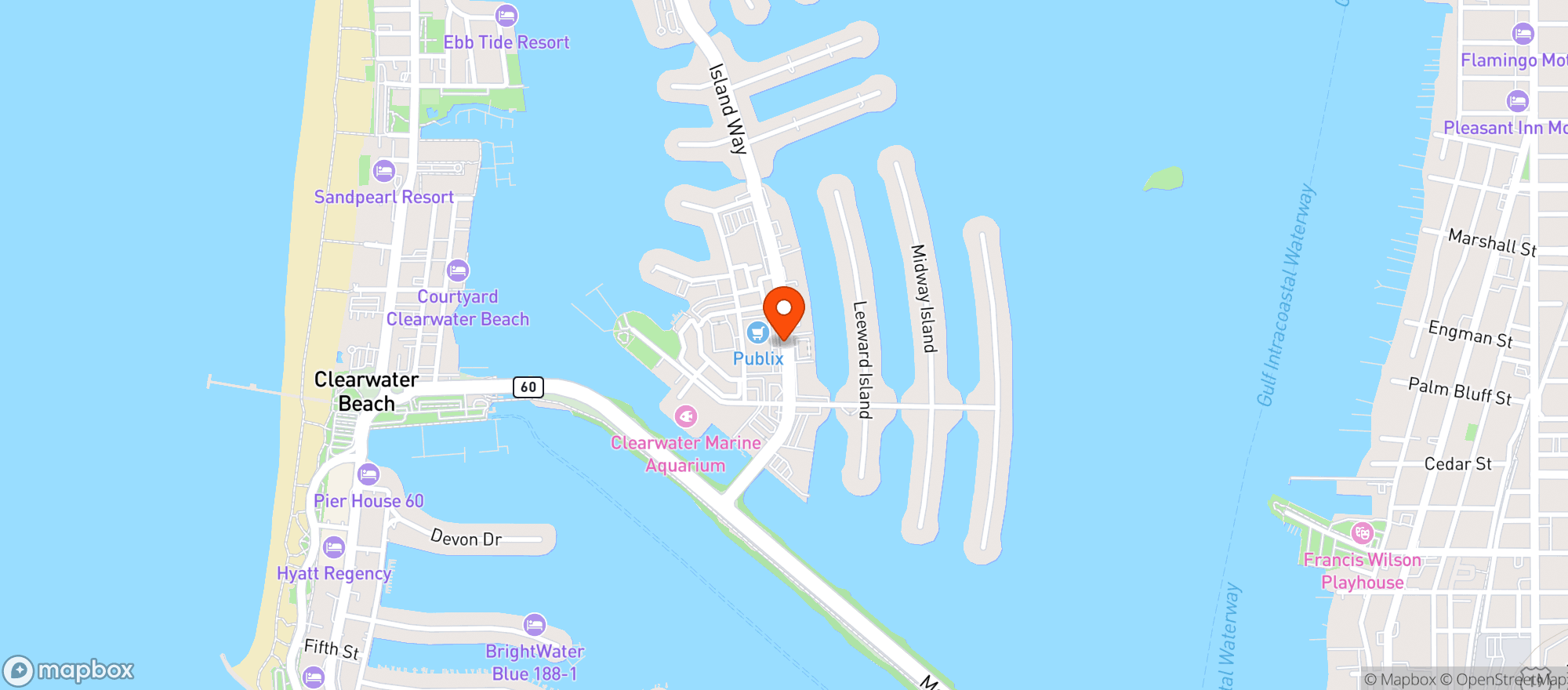 Map showing Publix Super Market