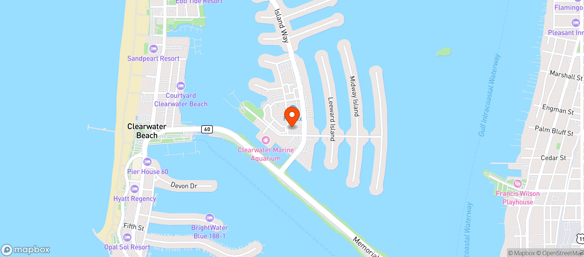 Map showing Windward Bar & Grill