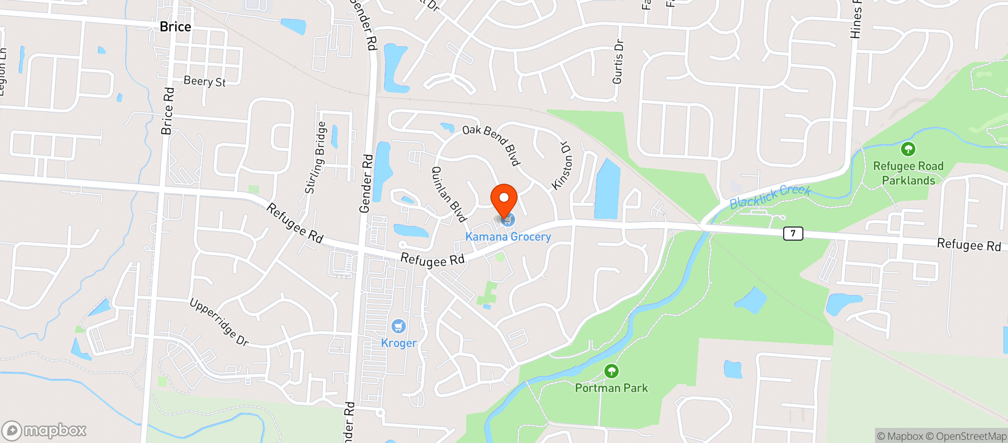 Map showing SMART STOP DRIVE THRU