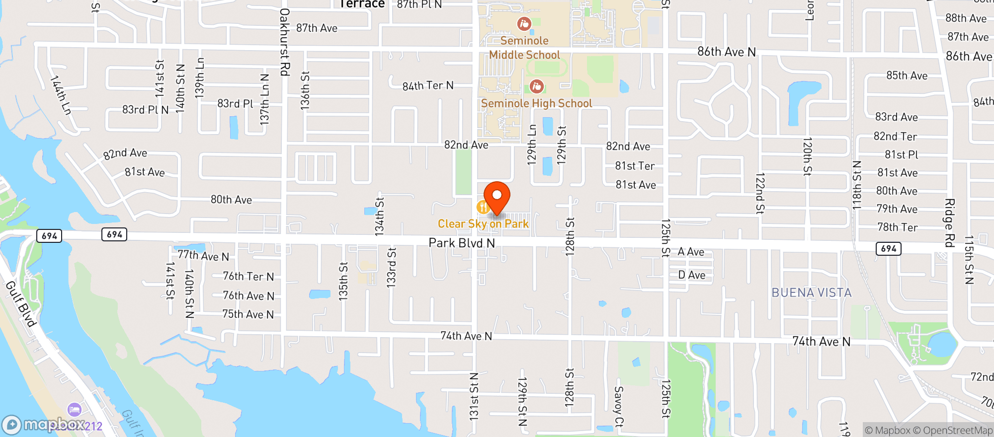 Map showing Clear Skyz Cafe Iv
